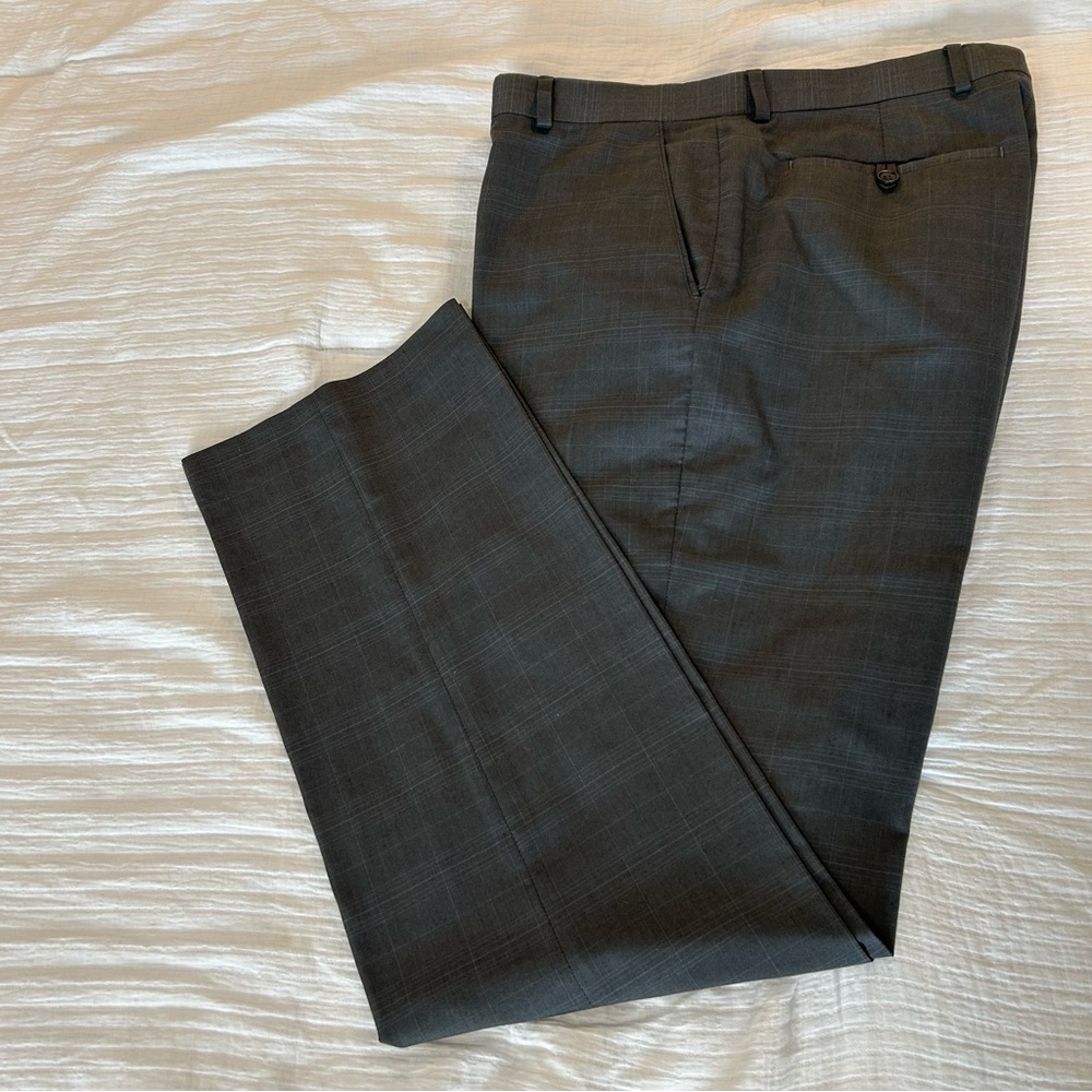 Banana Republic Mens Suit Pants 35/34 Gray Plaid